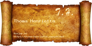 Thoma Henrietta névjegykártya